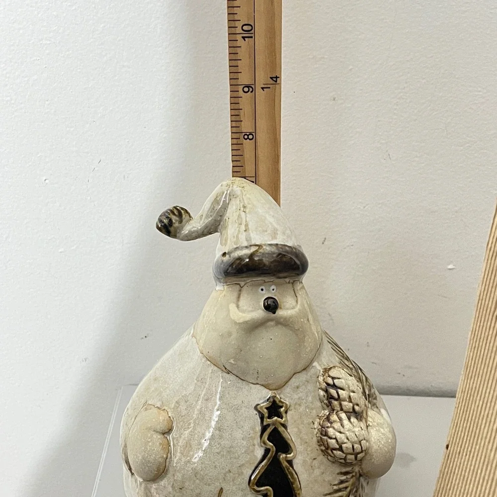Kirkland's Potter's Garden Santa Candle Holder  Cream Ceramic 96182
